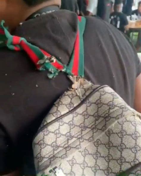 ripped gucci bag meme